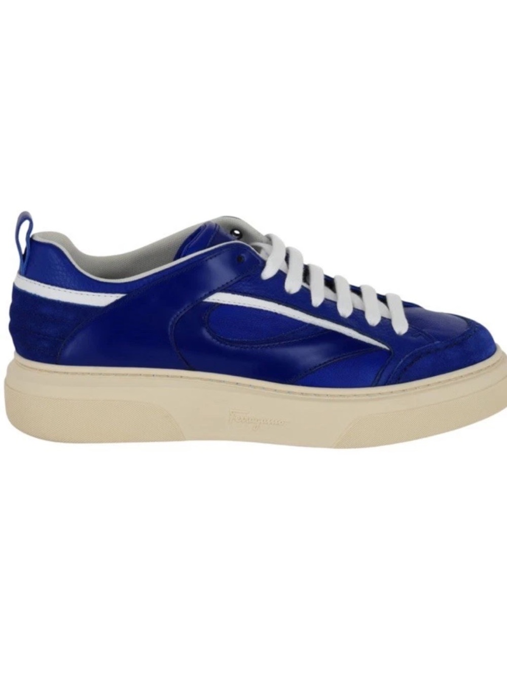 Ferragamo Cassina 11 
 M Men's Royal Blue Low-Top Leather Sneakers